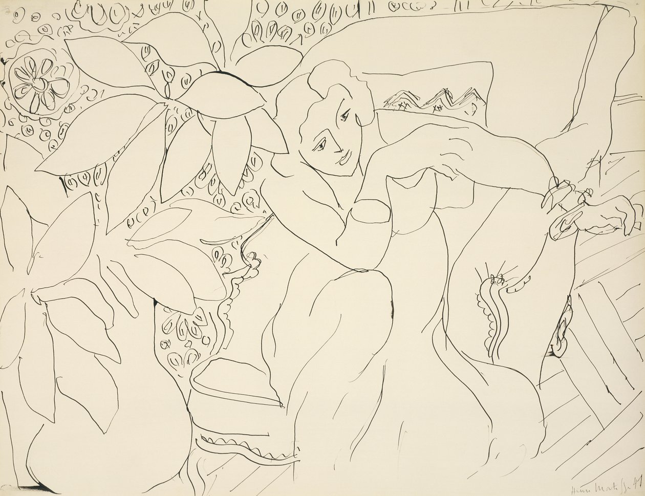 Istuva nainen tekijältä Henri Matisse