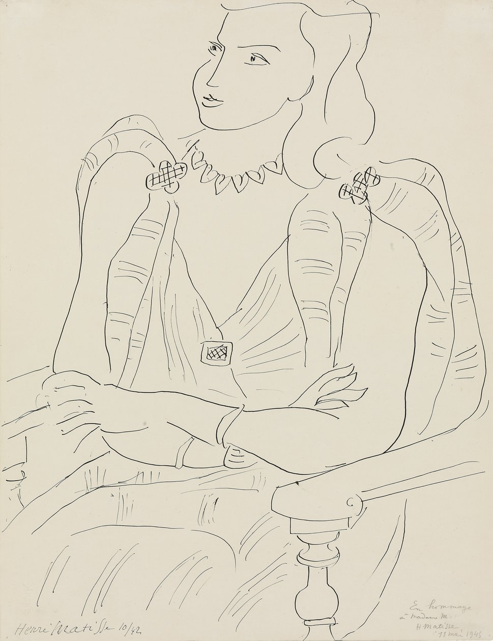 Istuva nainen tekijältä Henri Matisse