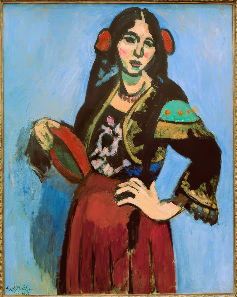 Espanjalainen nainen tamburiinin kanssa tekijältä Henri Matisse