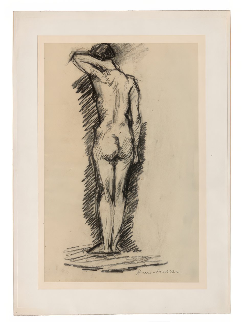 Seisova alaston nainen takaapäin katsottuna tekijältä Henri Matisse
