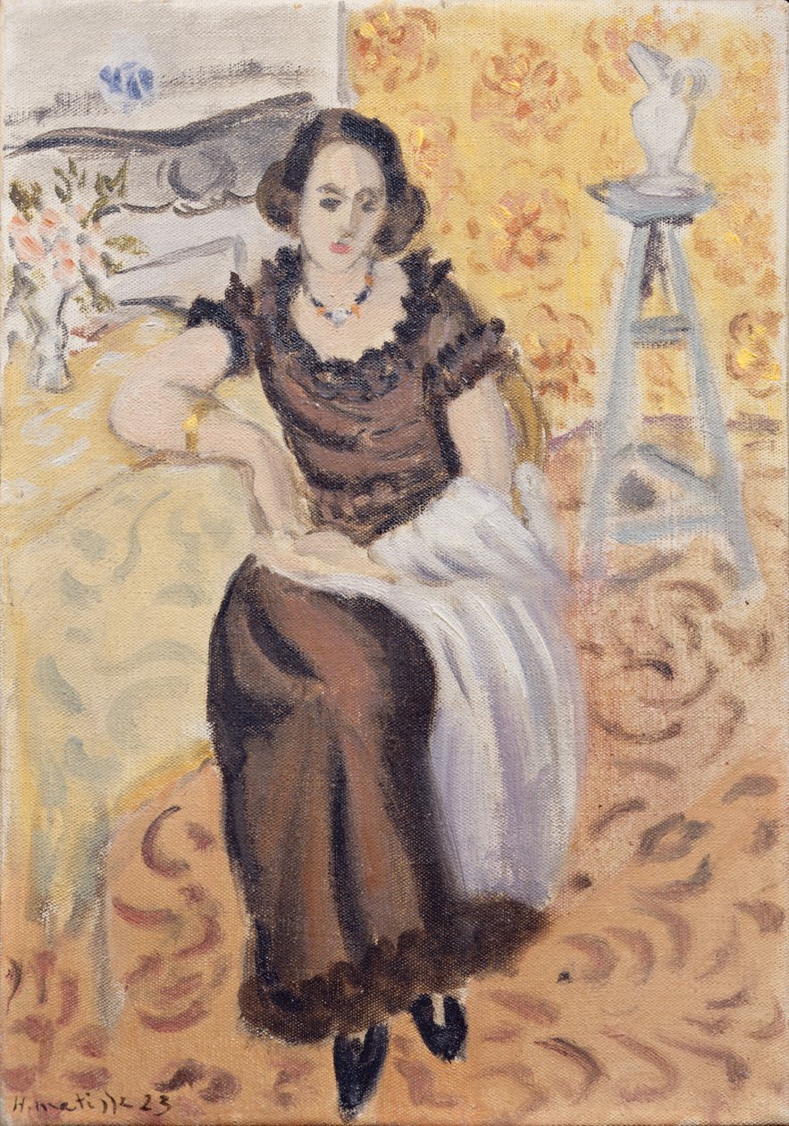 Nuori tyttö, jolla on musta taftimekko tekijältä Henri Matisse