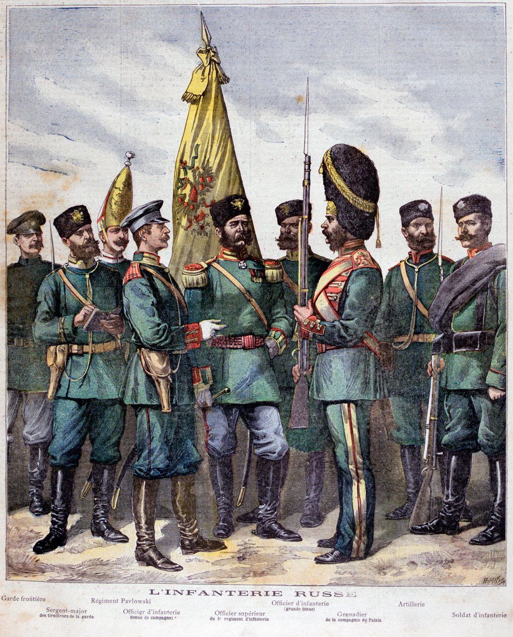 Venäjän jalkaväki, 1892 tekijältä Henri Meyer