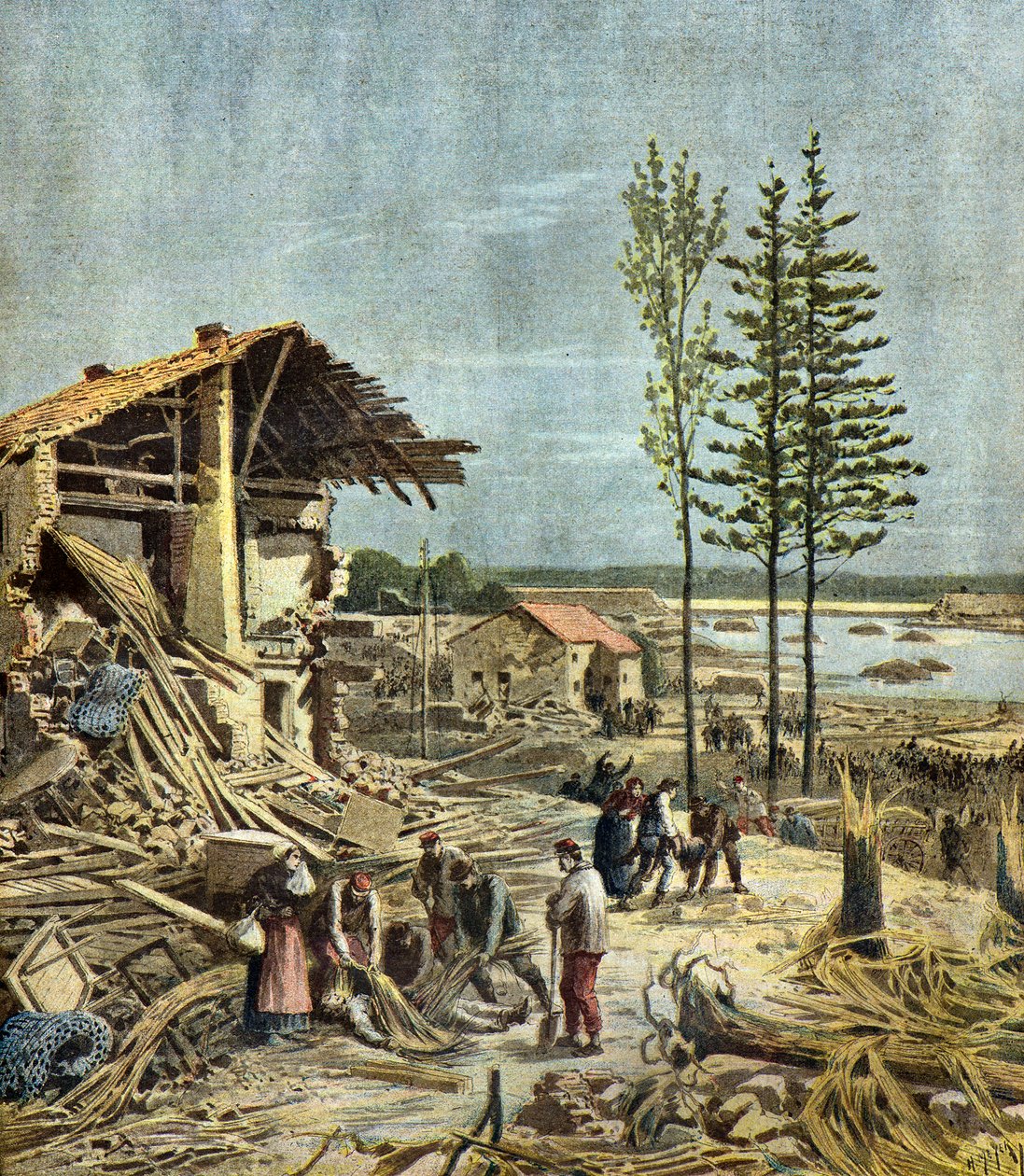 Bouzeyn onnettomuus,1895 (Kuvituskuva) tekijältä Henri Meyer