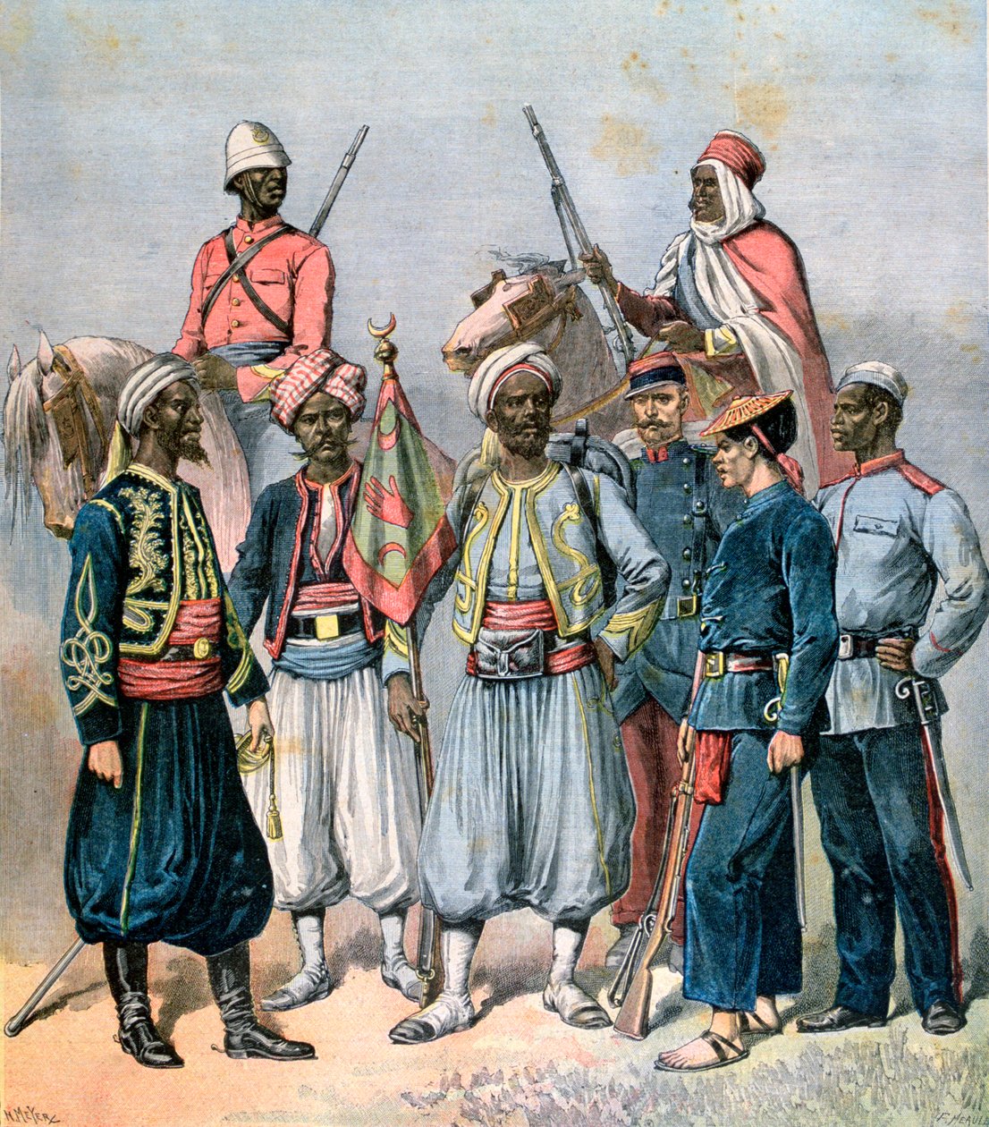 Ranskan siirtomaajoukot, 1891. tekijältä Henri Meyer
