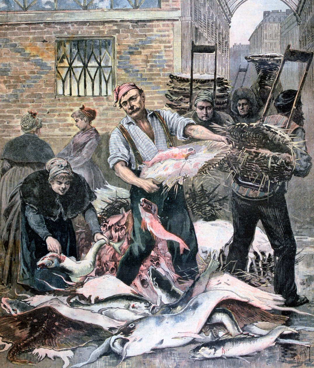 Kalamarkkinat, Pariisi, 1893 tekijältä Henri Meyer