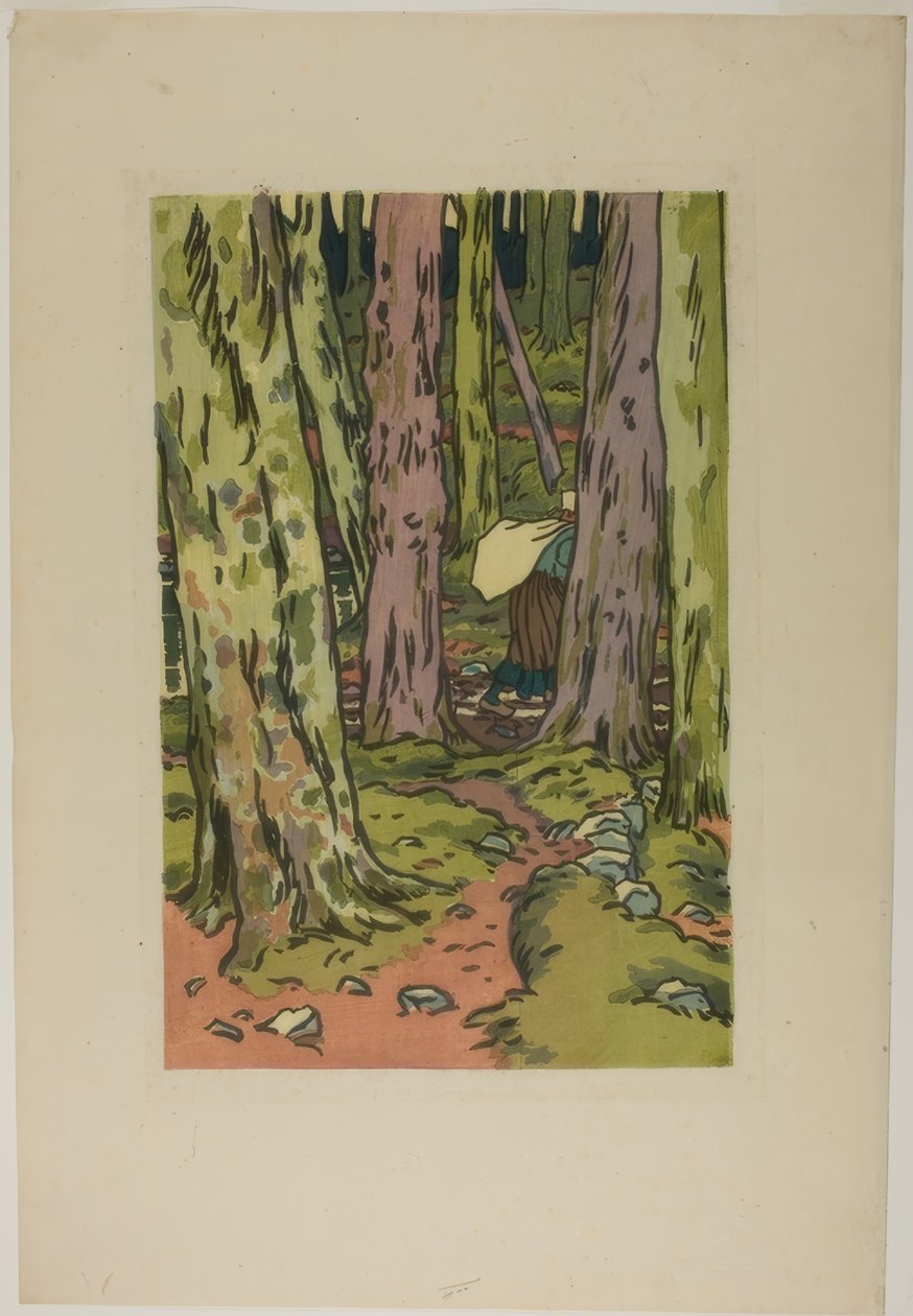 Pyykinpesu metsässä Loguivyssa tekijältä Henri Rivière