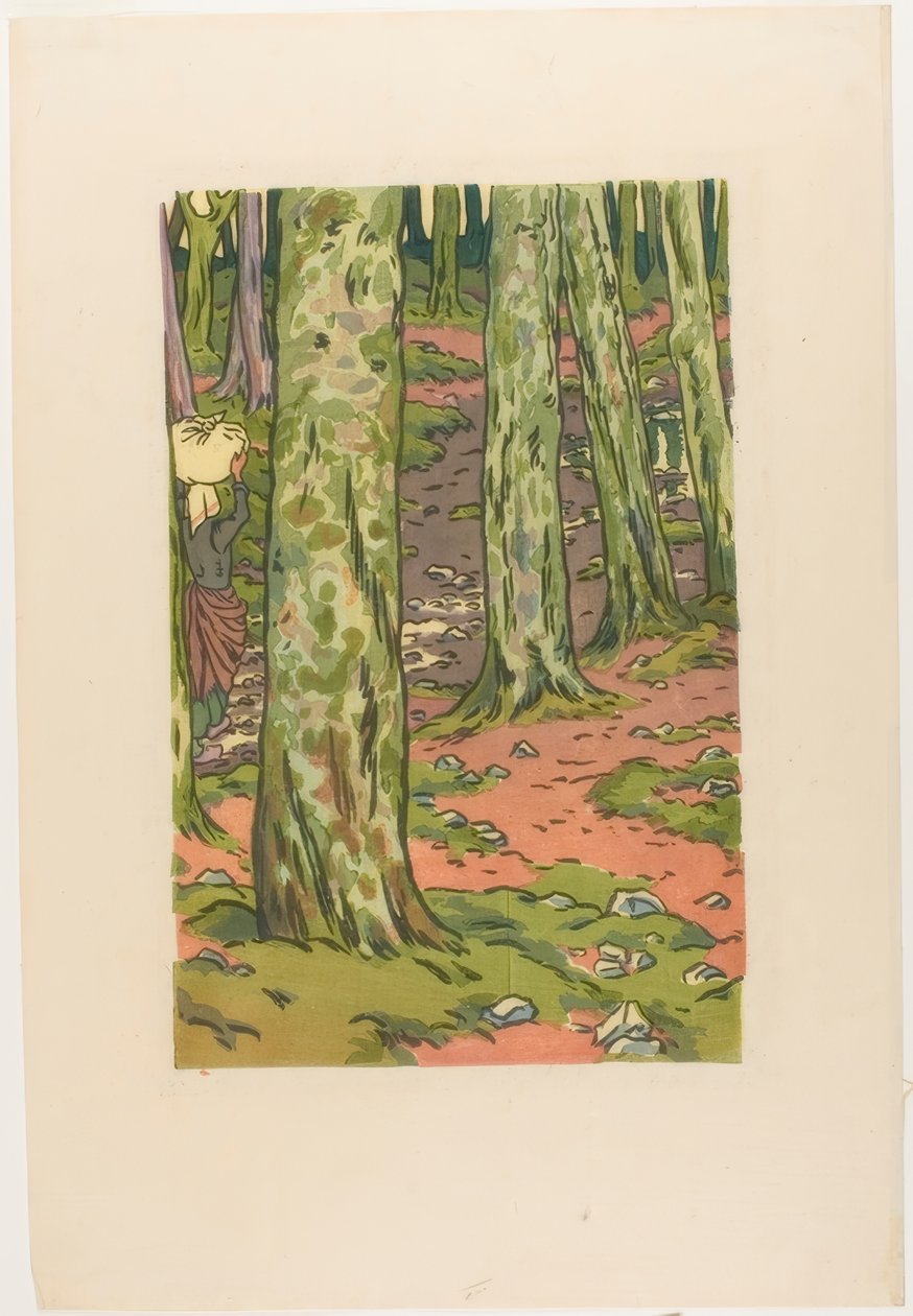Pyykinpesu metsässä Loguivyssa tekijältä Henri Rivière