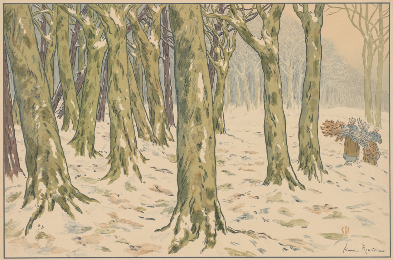Metsä, talvi tekijältä Henri Rivière