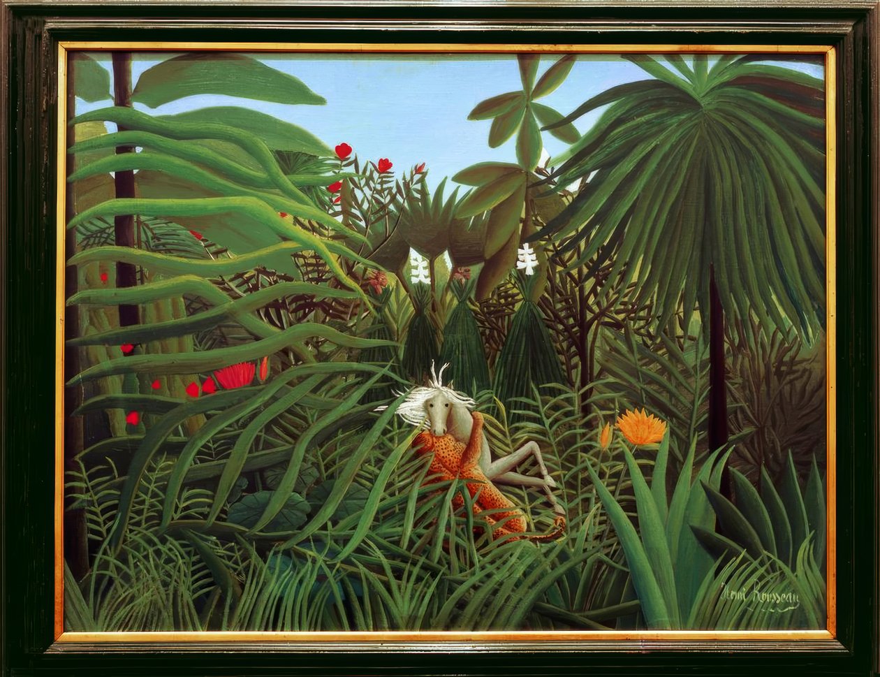 Cheval attaqué par unguar tekijältä Henri Rousseau