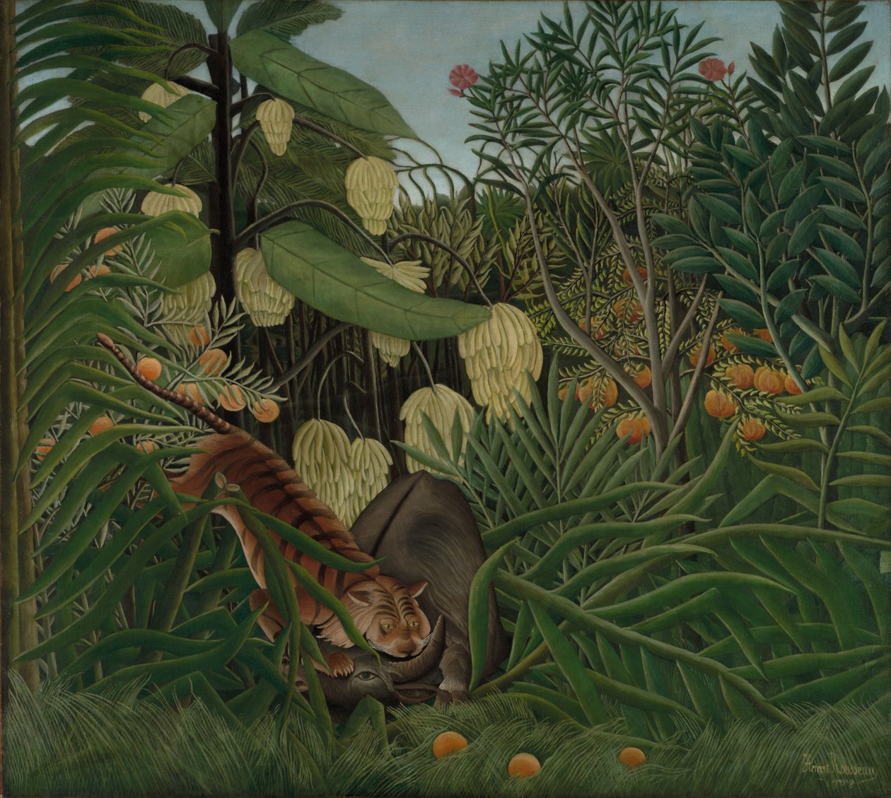 Taistelu tiikerin ja puhvelin välillä tekijältä Henri Rousseau