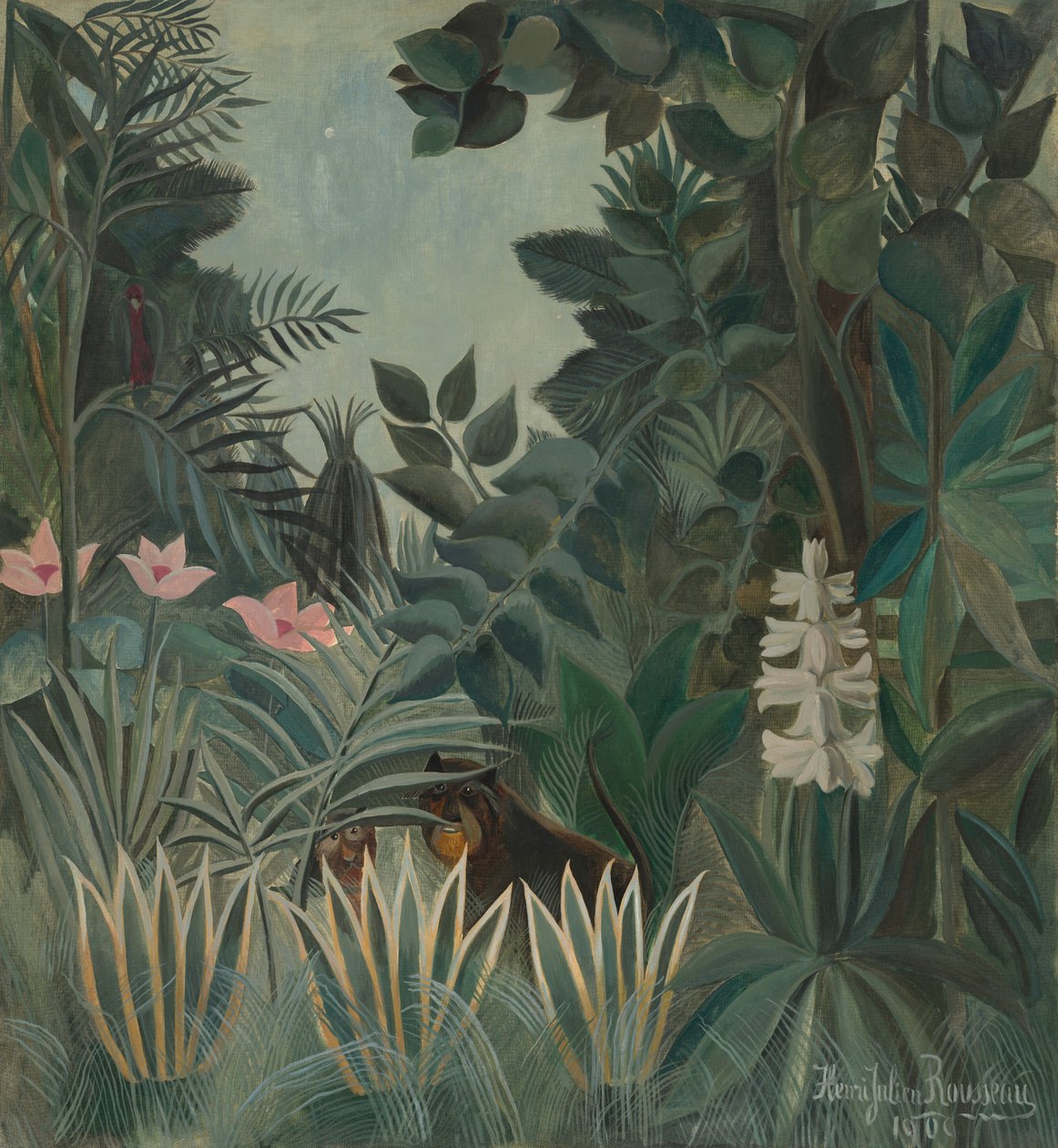 Päiväntasaajan viidakko, 1909. tekijältä Henri Rousseau