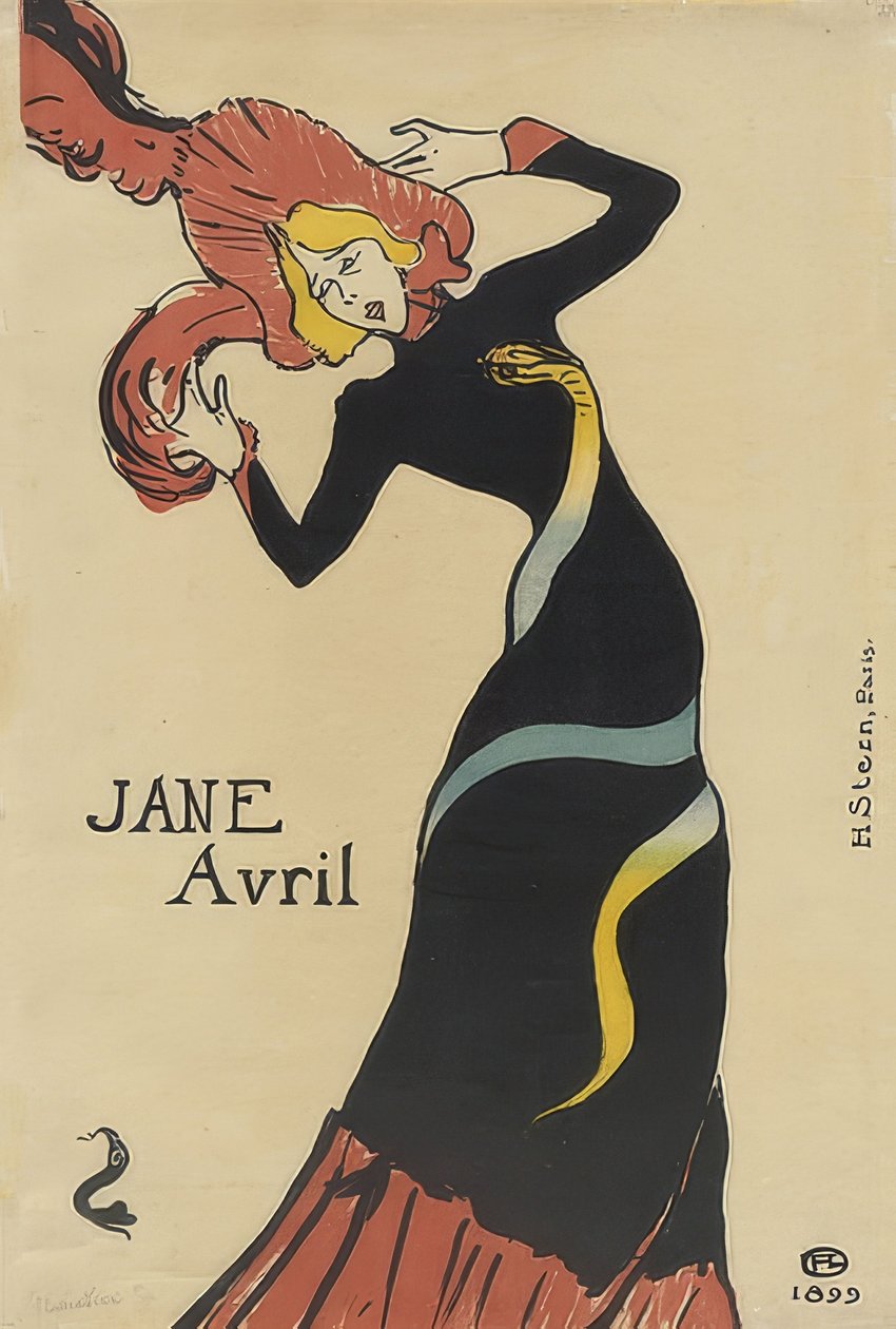 Jane Avril (Plakat). 1899 tekijältä Henri de Toulouse Lautrec