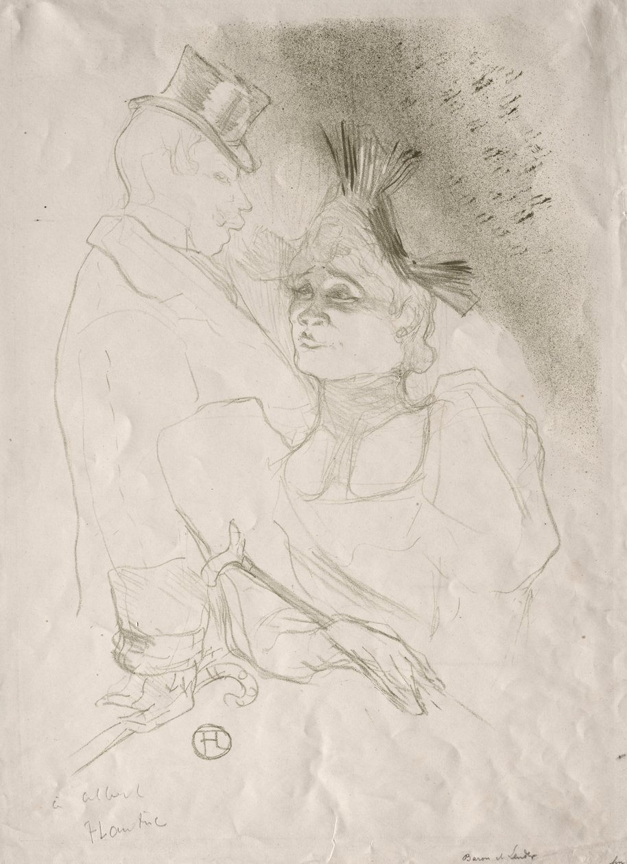 Lainaaja ja Baron, 1893. tekijältä Henri de Toulouse Lautrec