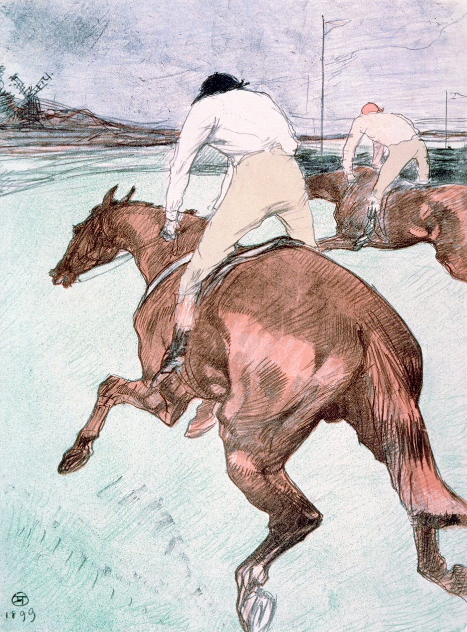 Jockey, 1899 (värilitografia) tekijältä Henri de Toulouse Lautrec