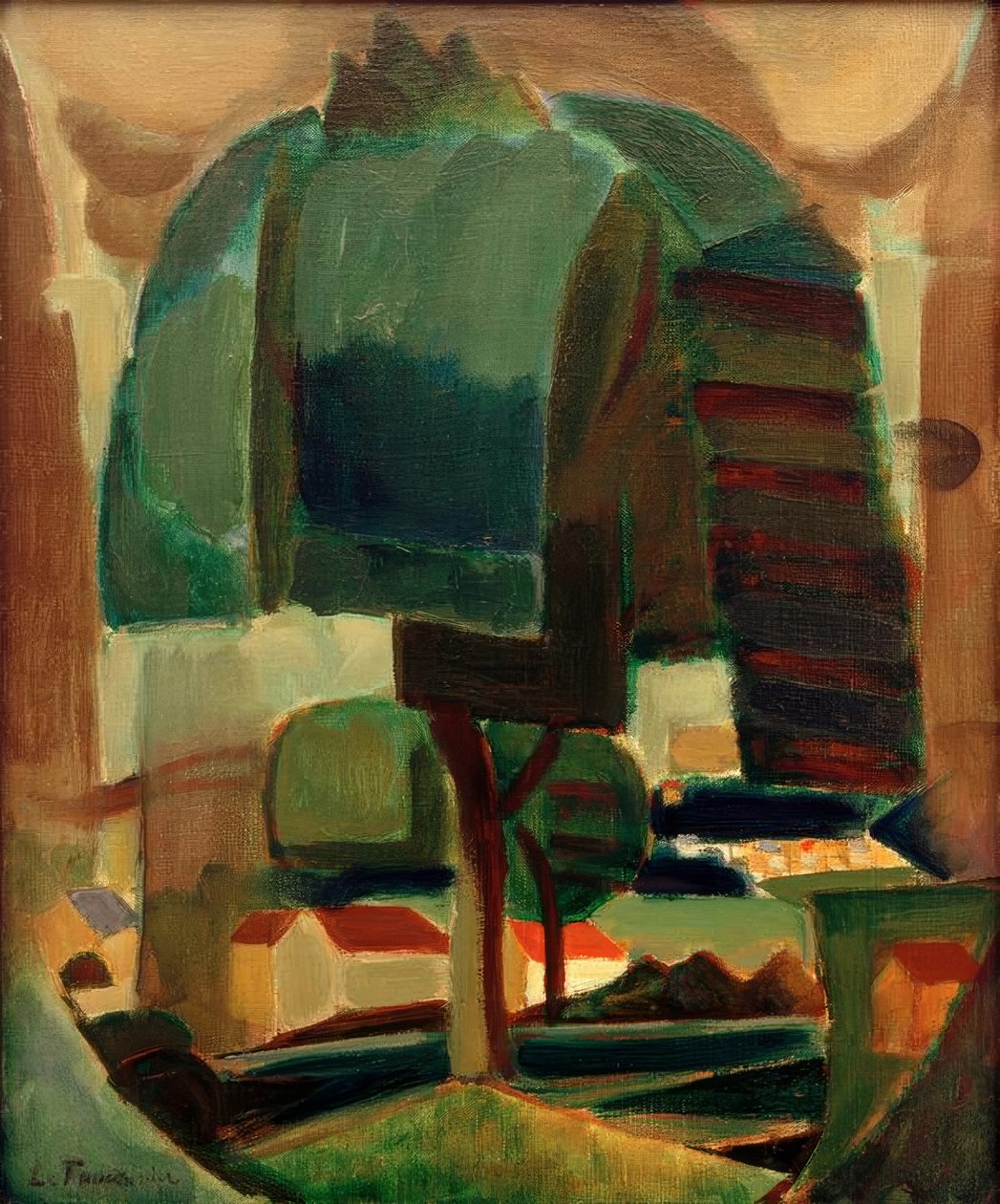 Palkkaus (maisema) tekijältä Henri Victor Gabriel Le Fauconnier