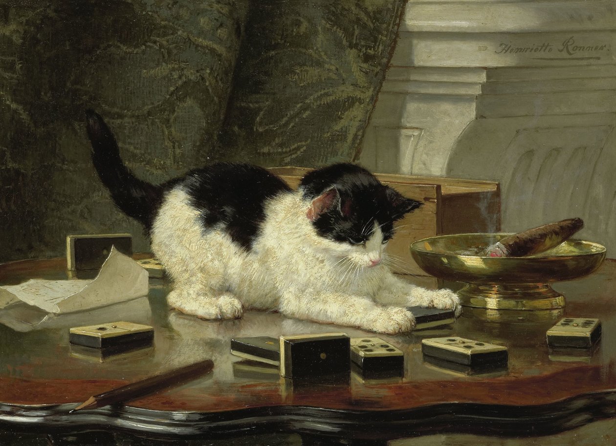 Kissa leikkimässä tekijältä Henriëtte Ronner