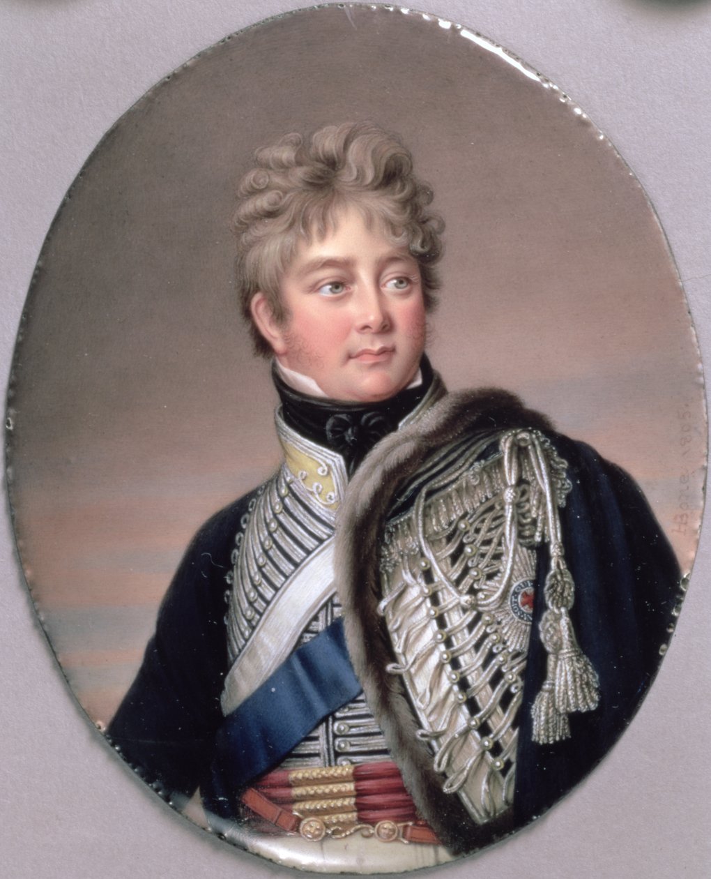 George IV:n (1762-1830) muotokuva 1805 (wc emalilla kuparilla) tekijältä Henry Pierce Bone