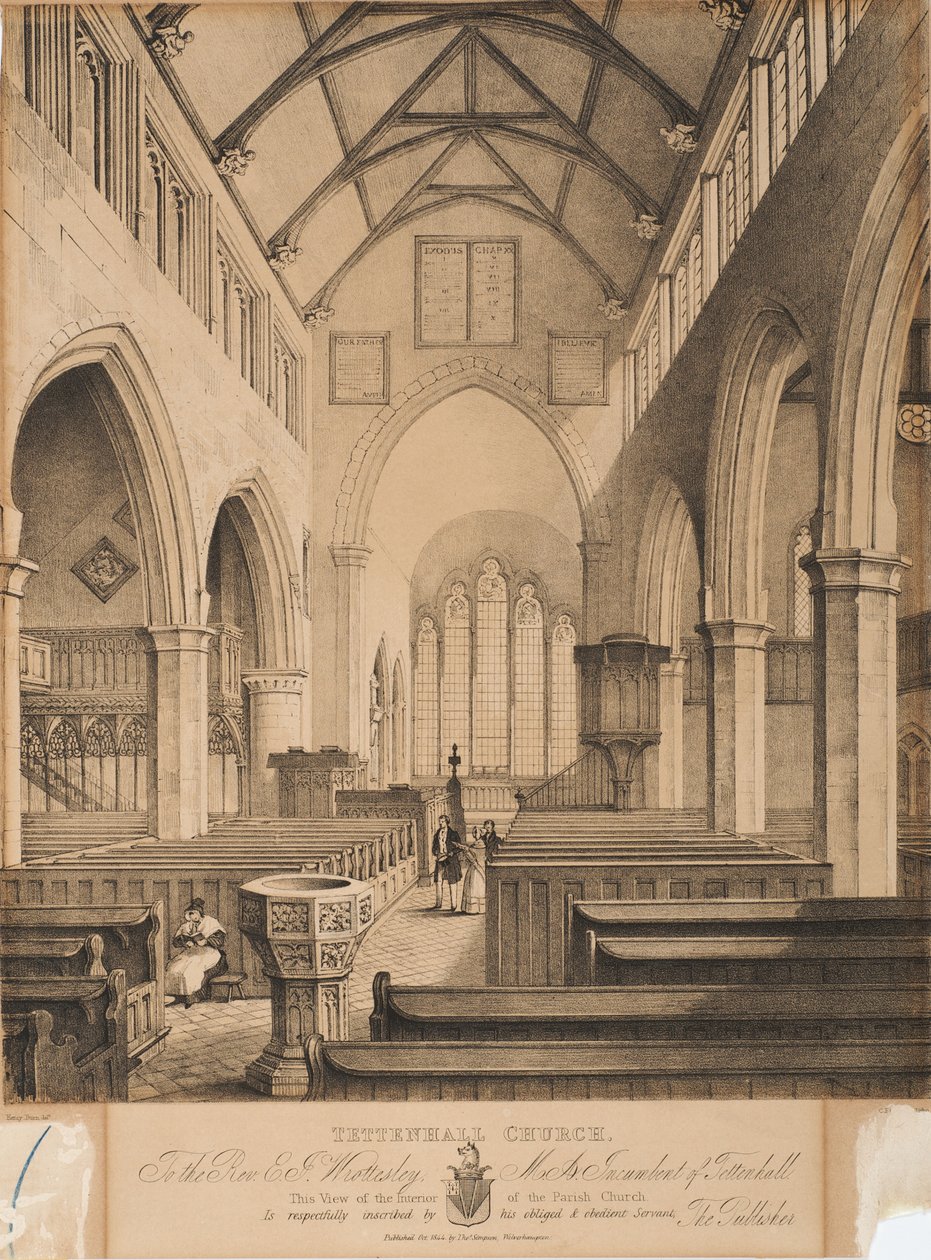 Tettenhallin kirkko, 1844 tekijältä Henry Burn