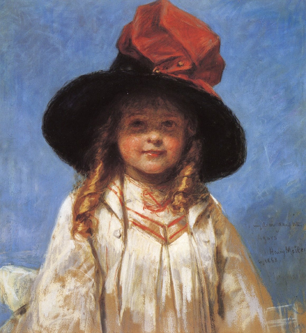 Agnes, 1888 (pastelli paperille) tekijältä Henry Mosler