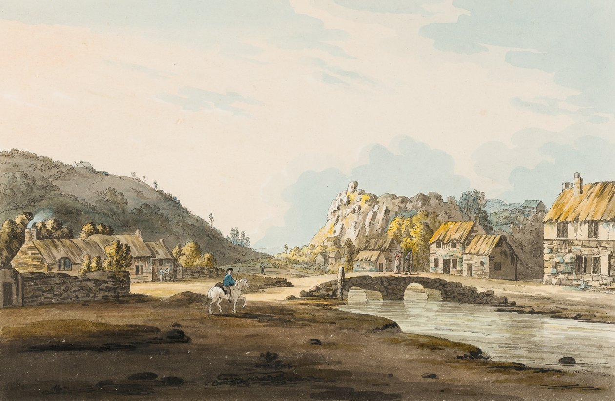 Tolcarnen silta [Newlyn], n.1804 (wc paperille) tekijältä Henry Pendarves Tremenheere