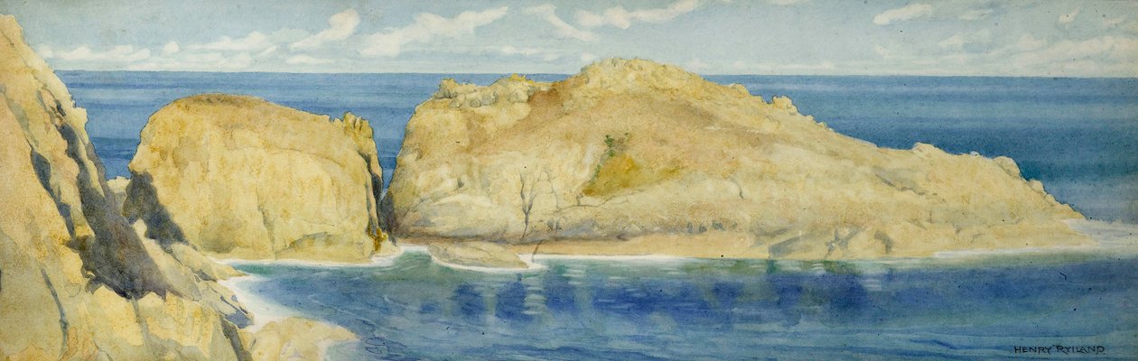 Moie de la Breniere Rocks, Sark, n. 1900 tekijältä Henry Ryland