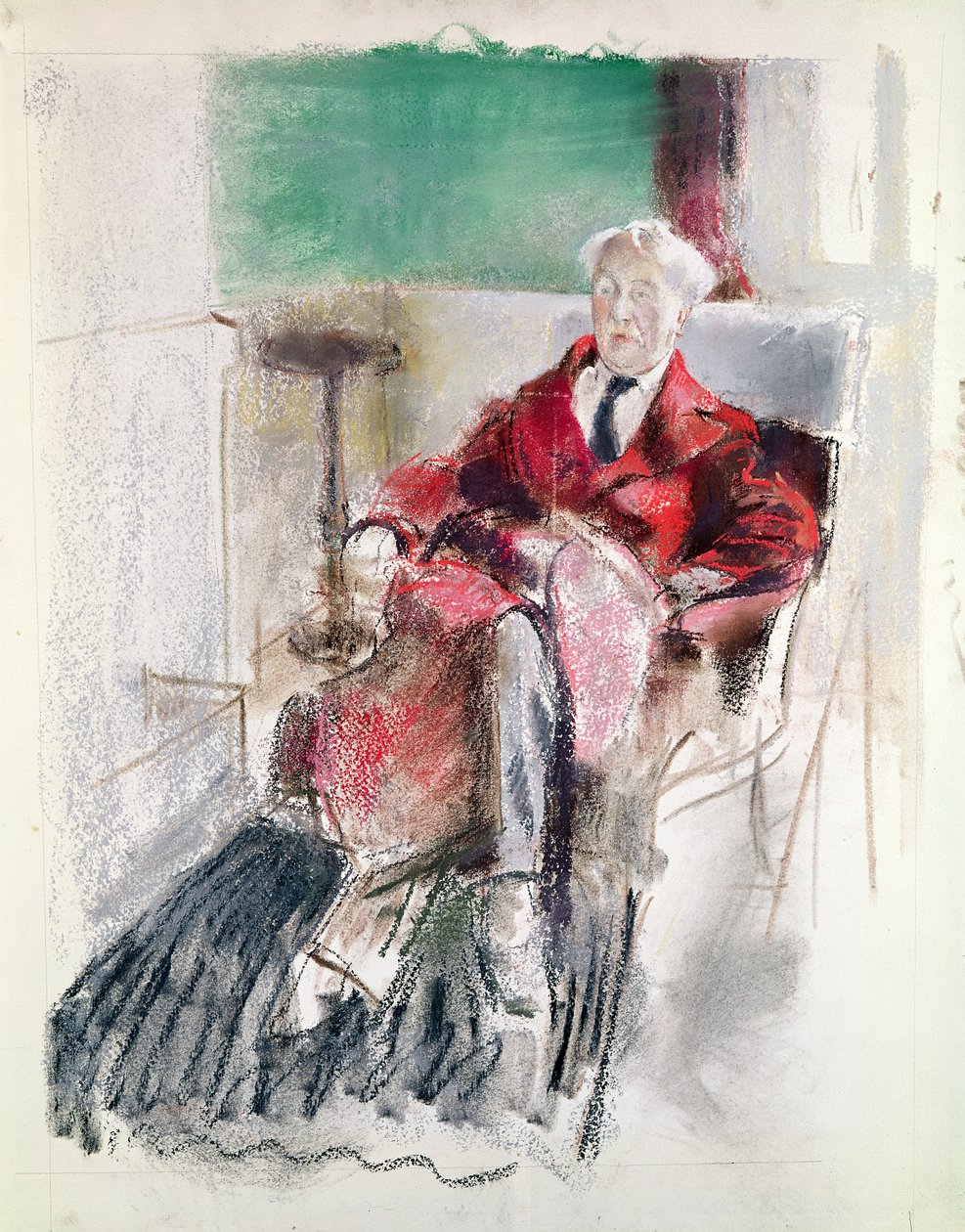 Muotokuva George Mooresta (1852-1933) noin 1920 (pastelli paperille). tekijältä Henry Tonks