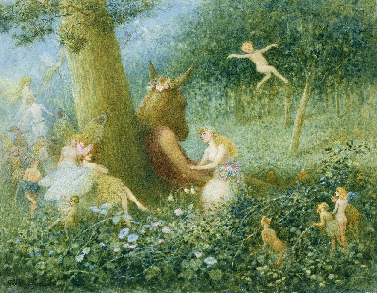 Kesäyön unelma, 1895 (wc vartalovärillä paperilla) tekijältä Henry Towneley Green