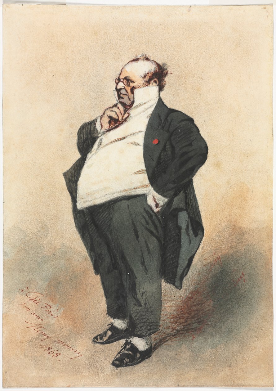 Joseph Prudhomme seisomassa, 1868. tekijältä Henry Bonaventure Monnier