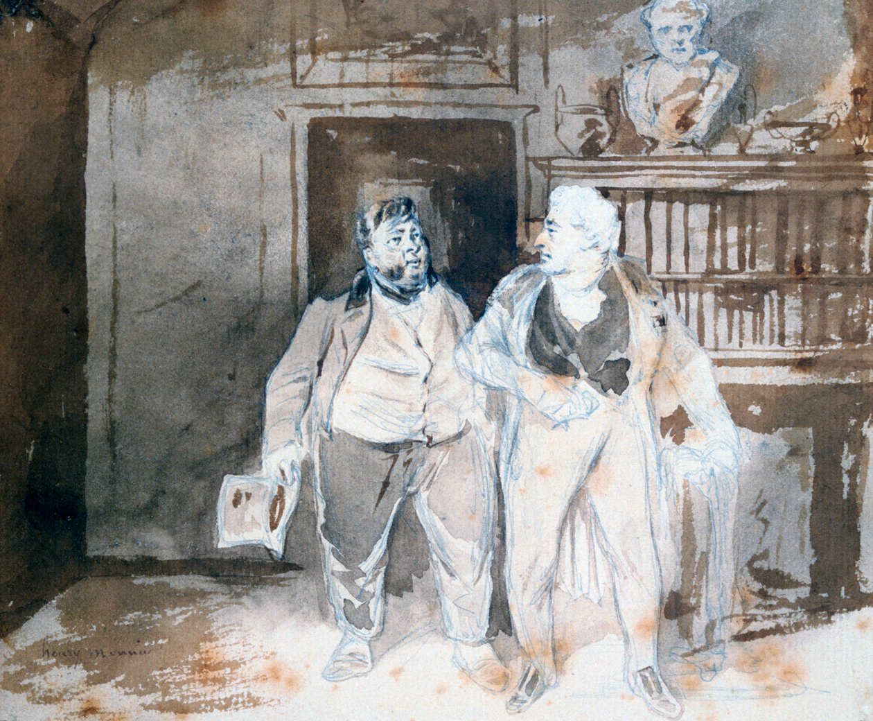 Kaksi hahmoa, c1825-1877 tekijältä Henry Bonaventure Monnier