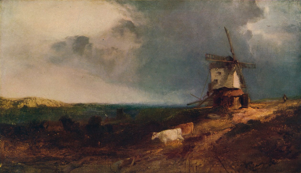 Maisema tuulimyllyllä, 1800-luku, 1917 tekijältä Henry Bright