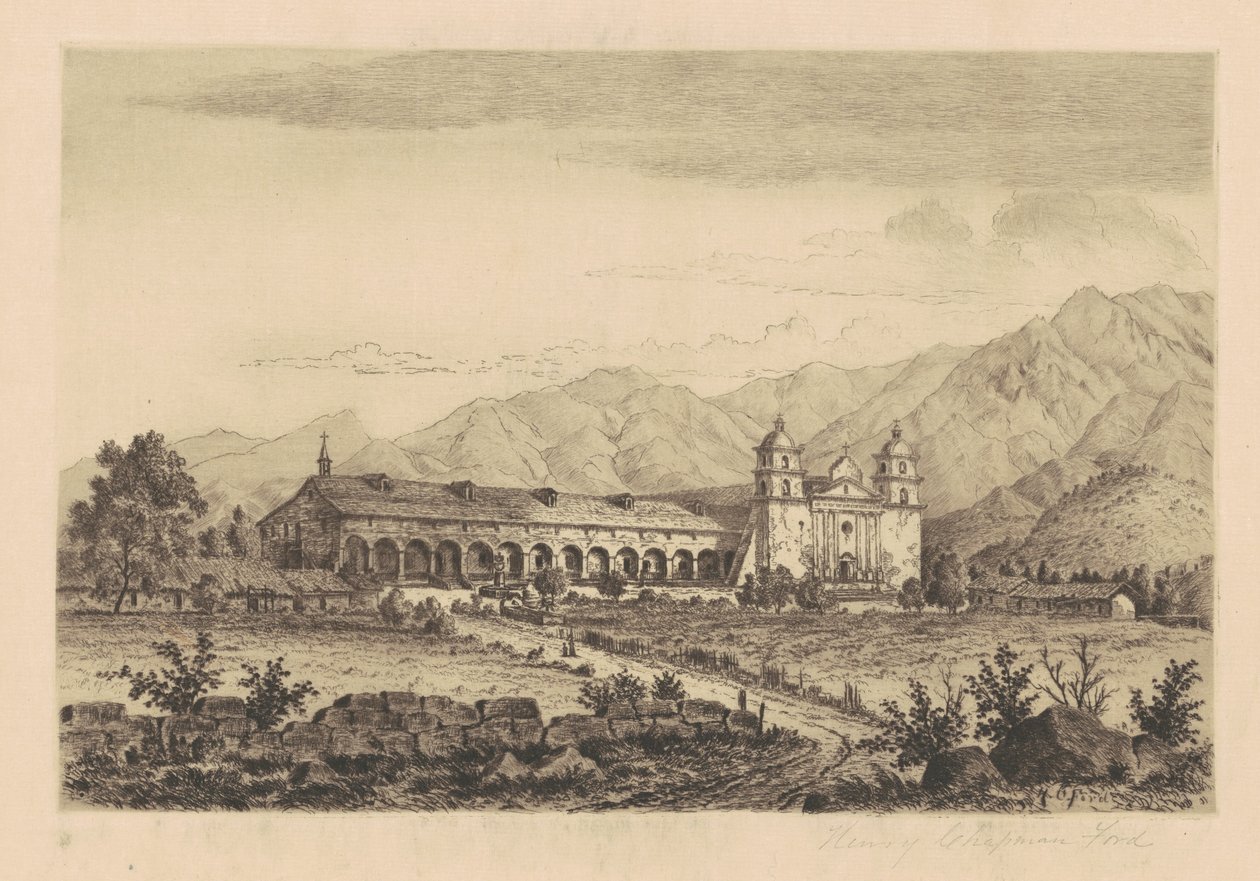 Mission Santa Barbara, 1883. tekijältä Henry Chapman Ford