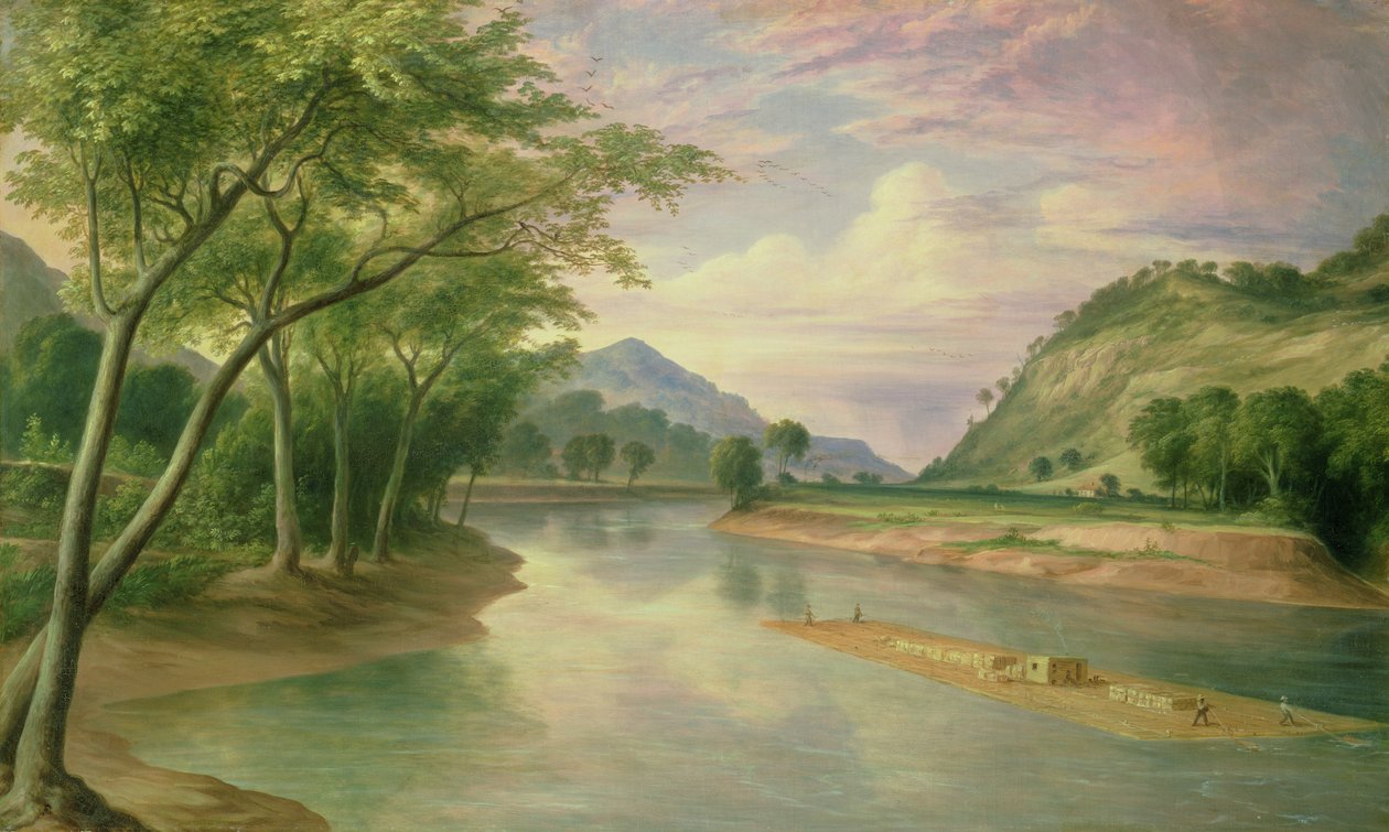 Ohio-joki Mariettan lähellä, 1855 tekijältä Henry Cheever Pratt