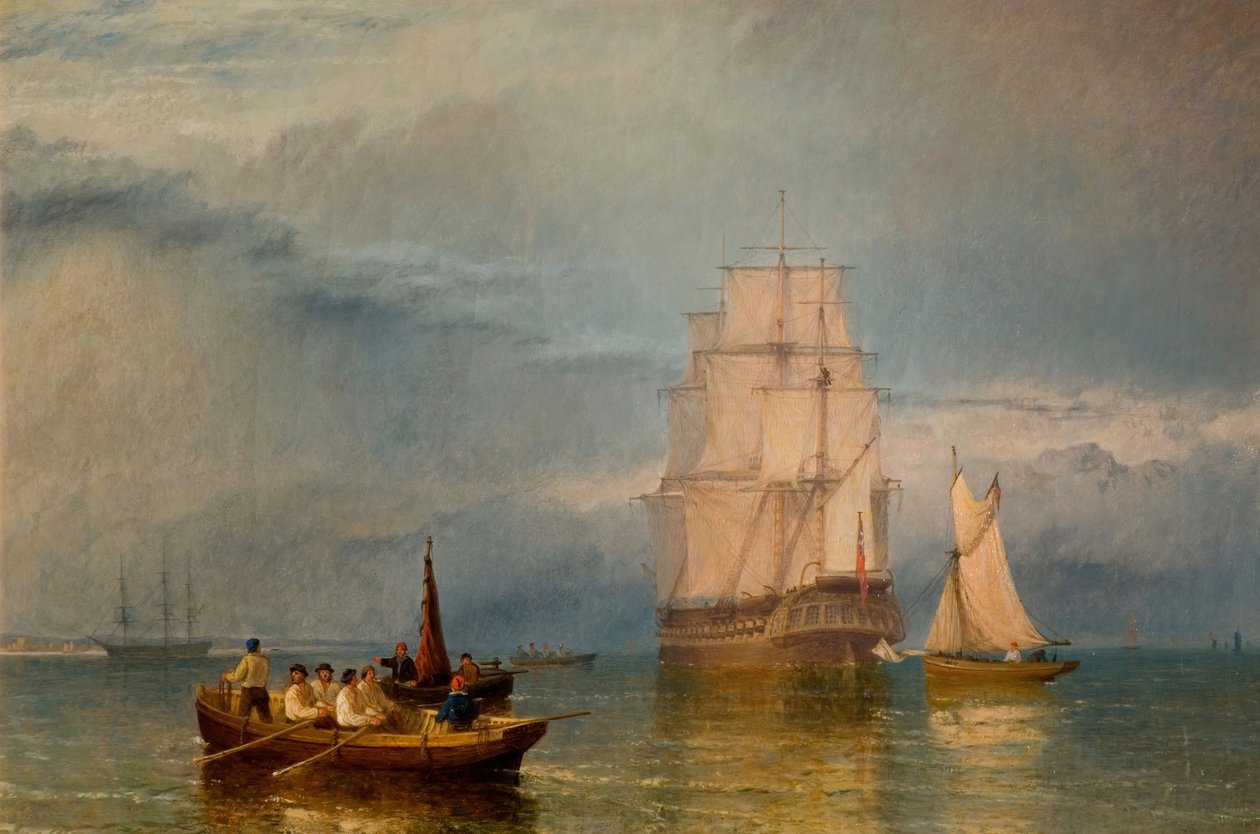 Portissa - Rauhallinen, 1856. tekijältä Henry Dawson