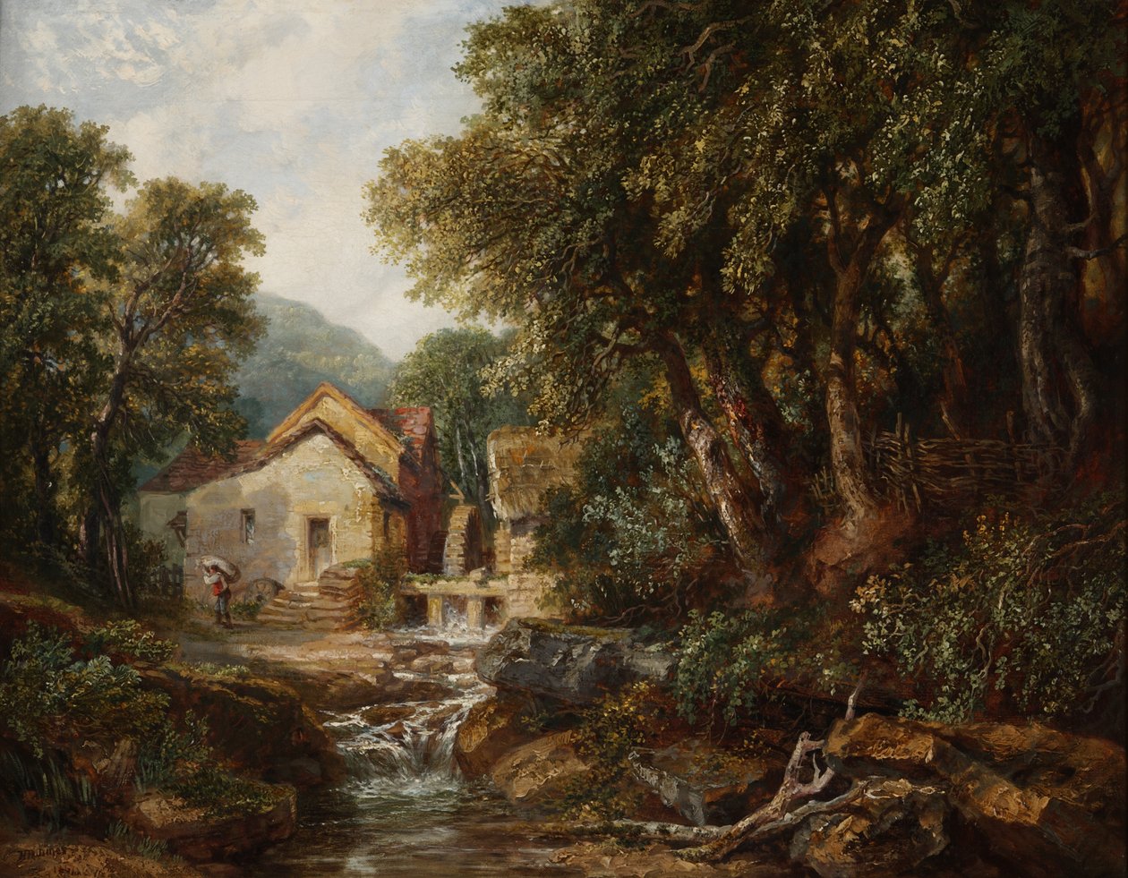 Rowsleyn mylly, Derbyshire, 1867. tekijältä Henry Harris Lines