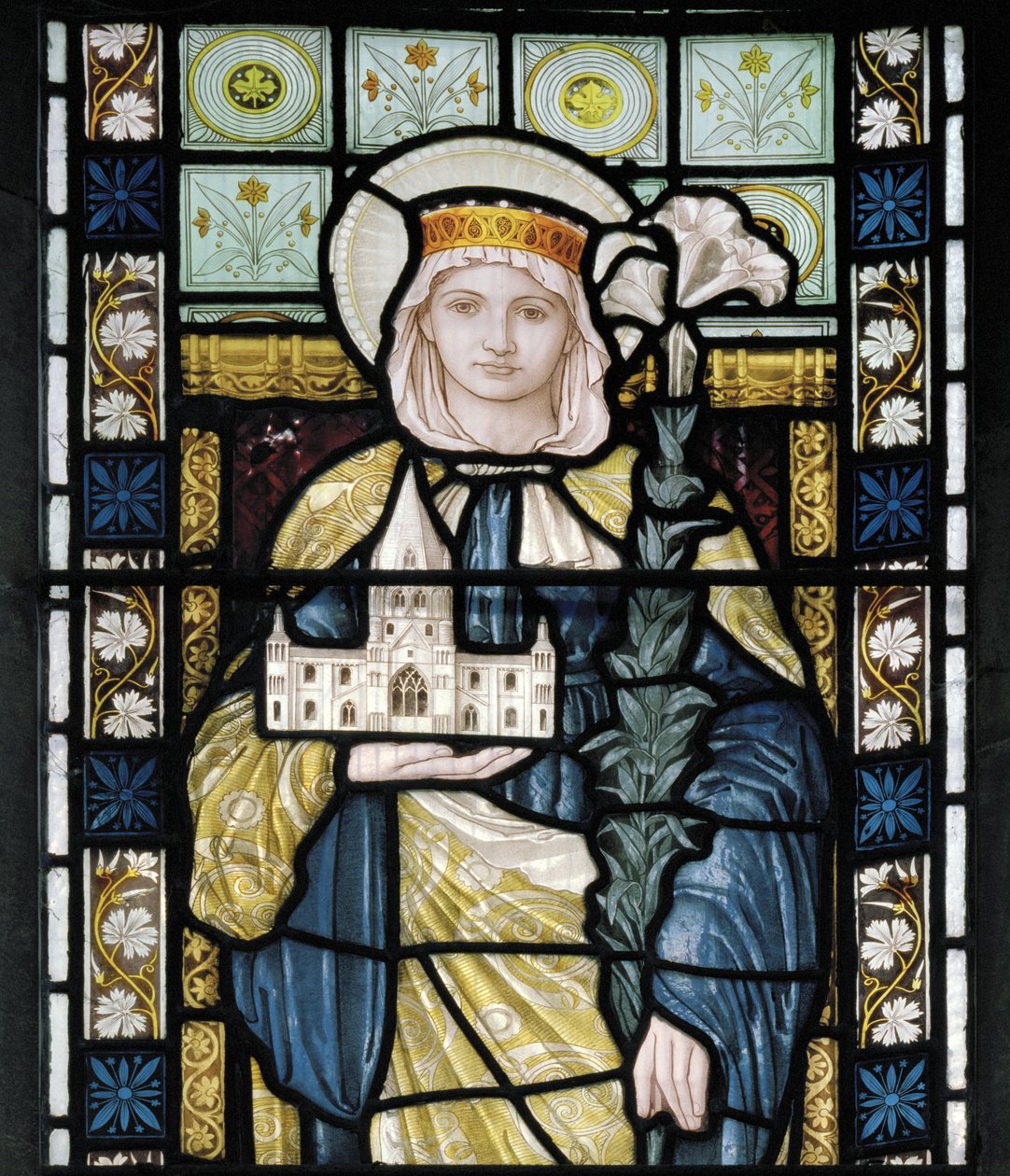 St Frideswide, n. 1872 (lasimaalaus) tekijältä Henry Holiday