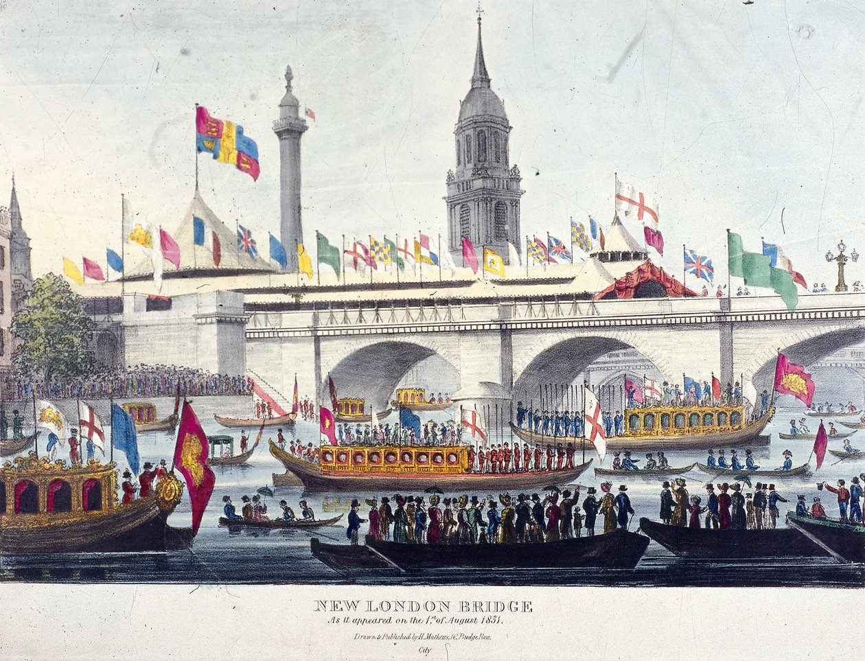London Bridge uusi, Lontoo, 1831 tekijältä Henry Matthews