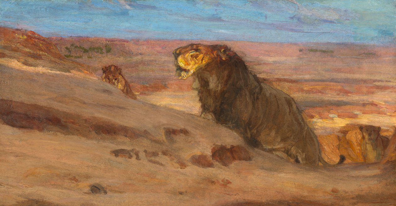 Lions in the Desert, n. 1897-1900. tekijältä Henry Ossawa Tanner