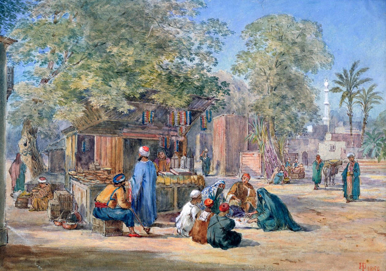 Egyptiläinen kylä, 1869. tekijältä Henry Pilleau