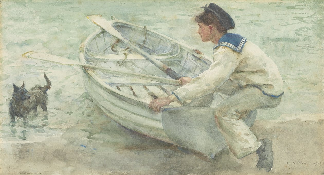 Valmistellaan laukaisua, 1903 tekijältä Henry Scott Tuke