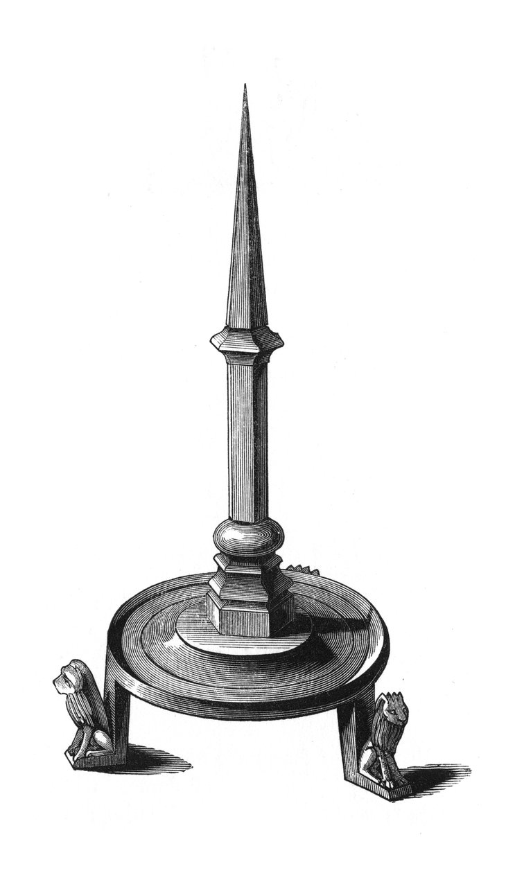 Pronssinen kynttilänjalka, 1200-luvun loppu - 1300-luvun alku, 1843. tekijältä Henry Shaw
