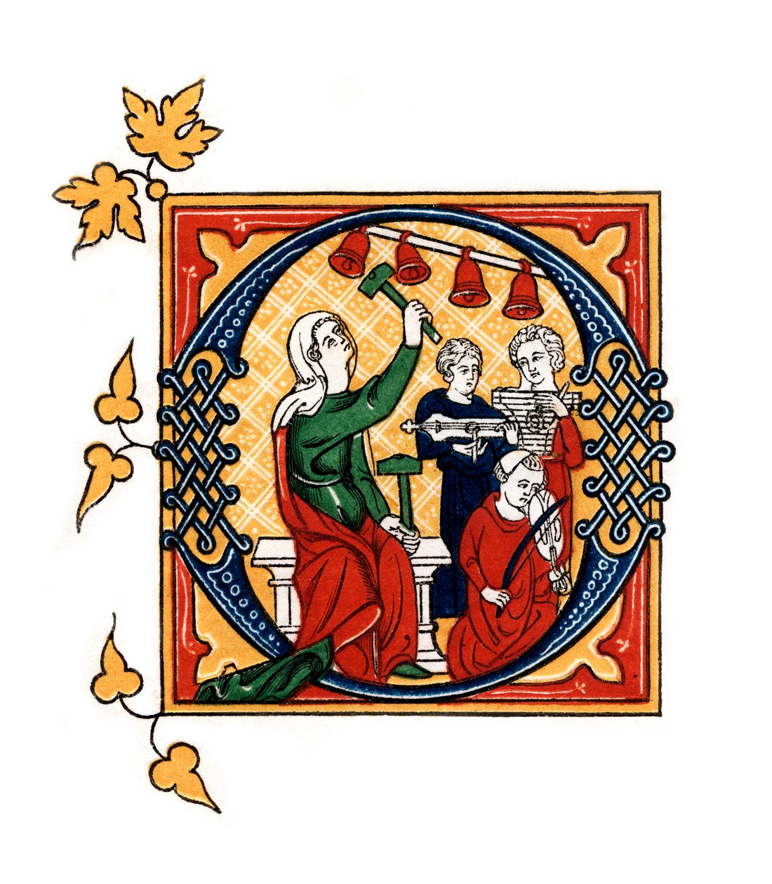 Alkukirjain O, 1300-luku, 1843. tekijältä Henry Shaw