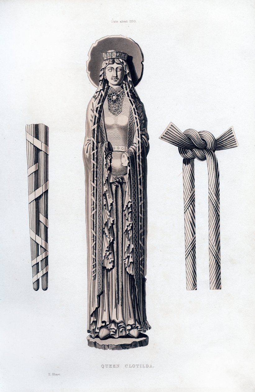 Kuningatar Clotilda, c1100, 1843. tekijältä Henry Shaw
