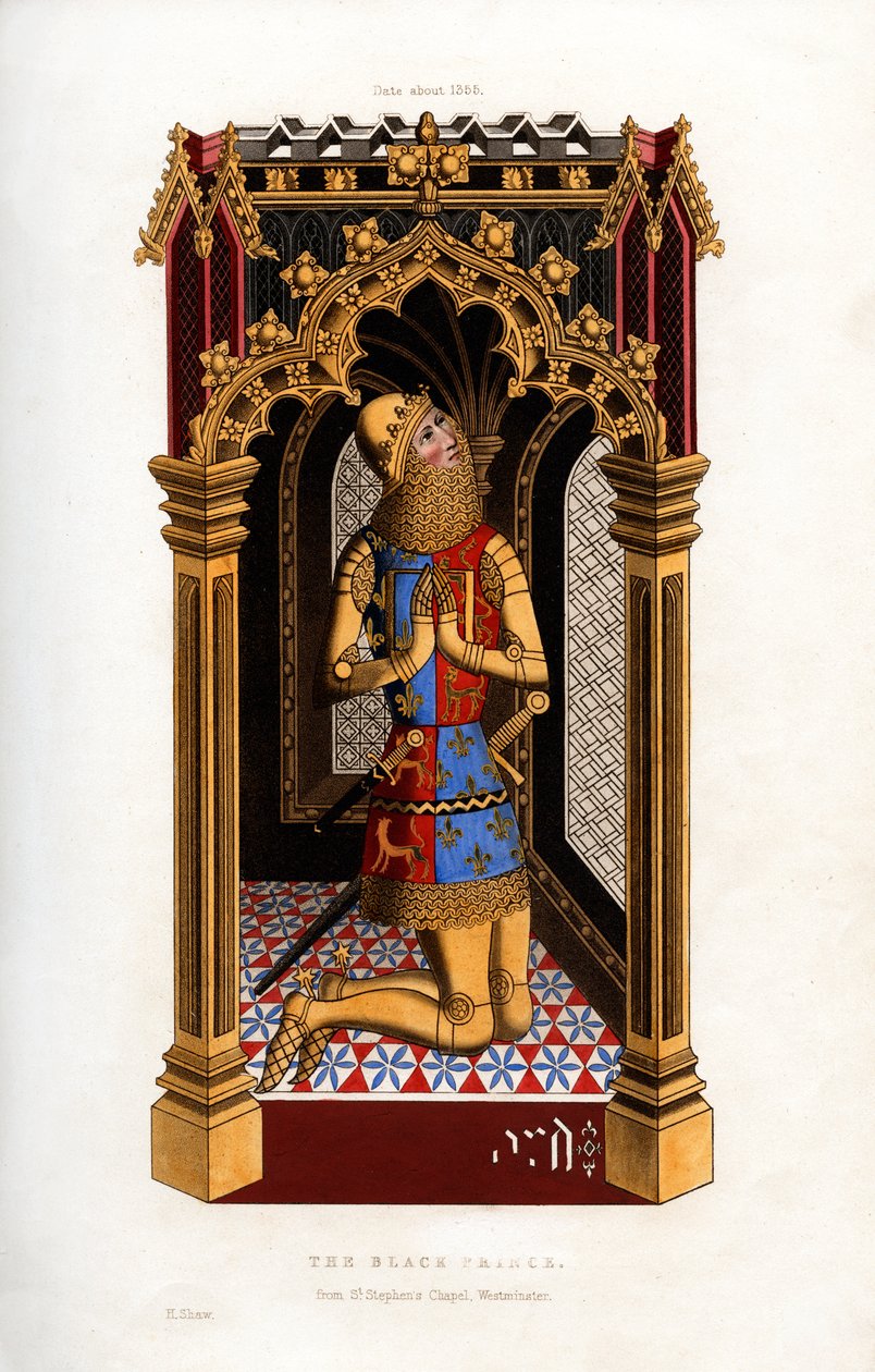 Musta prinssi, c1355, 1843. tekijältä Henry Shaw