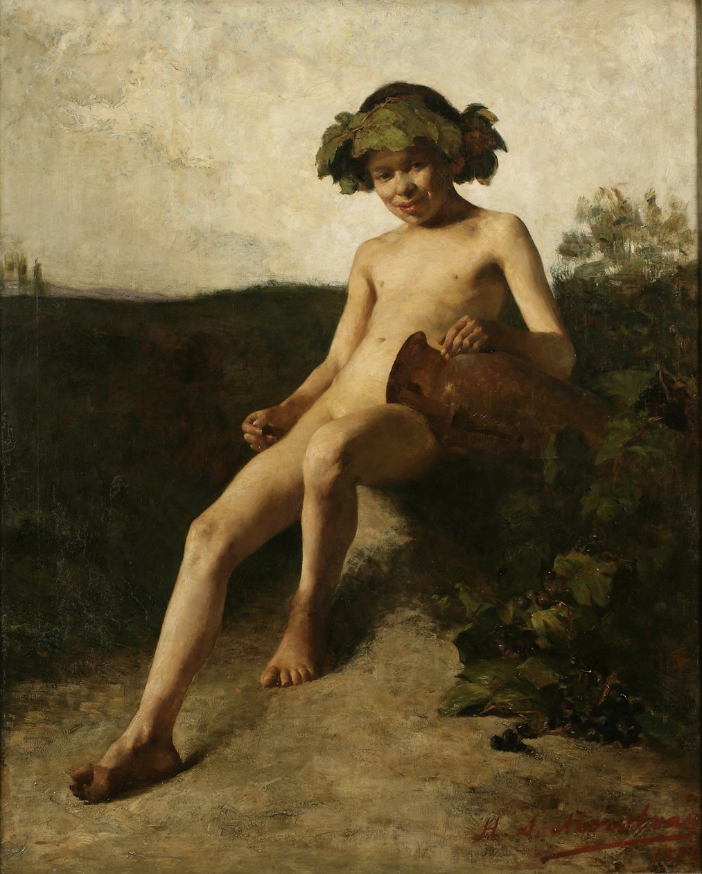LInfant Bacchus, 1880 tekijältä Henry Siddons Mowbray