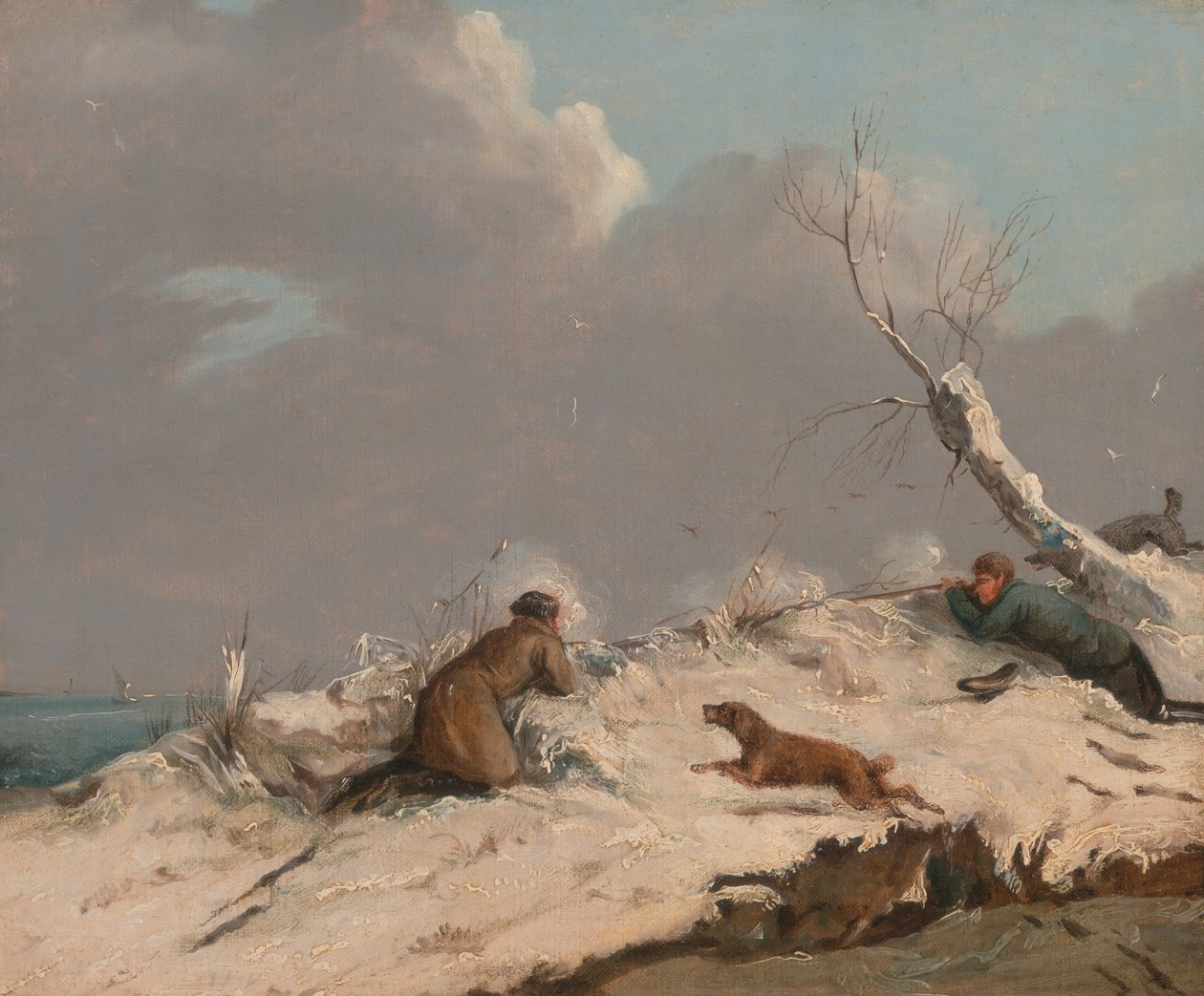 Ankkaammunta talvella, n. 1825. tekijältä Henry Thomas Alken