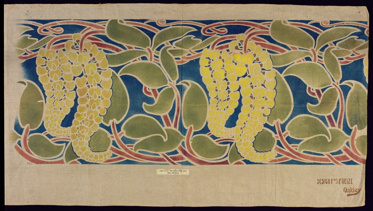 Leimattu tekstiilinäyte, n.1896 tekijältä Herbert C. Oakley