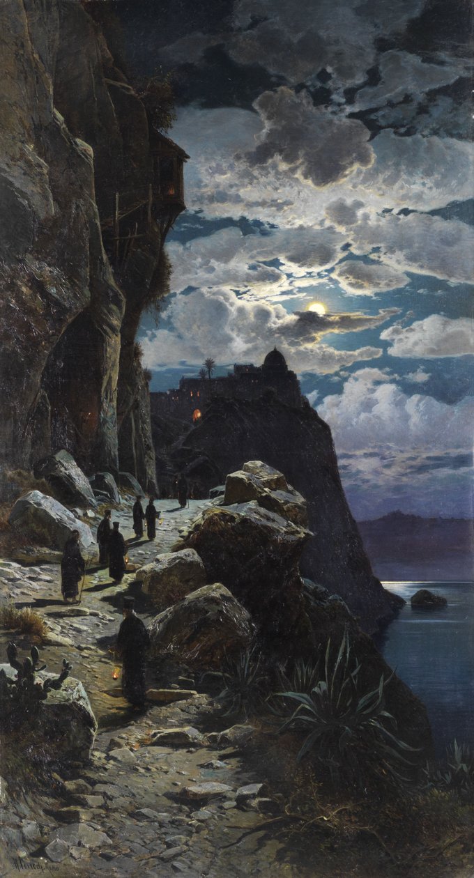 Gang der Mönche zum Bergkloster Athos. tekijältä Hermann David Salomon Corrodi