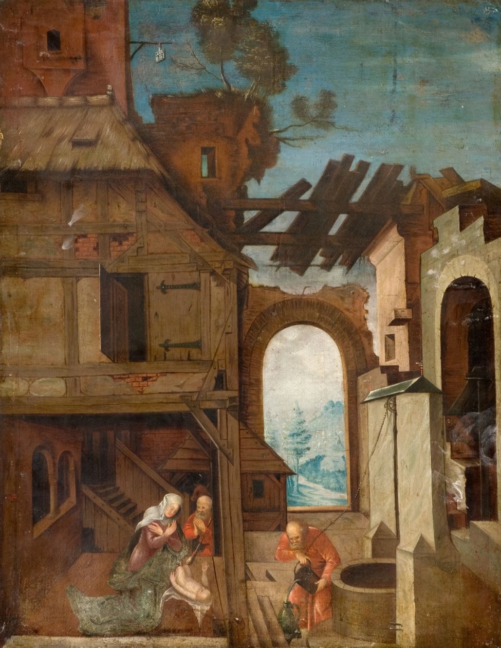 Syntymä, c1530-1550. tekijältä Herri met de Bles