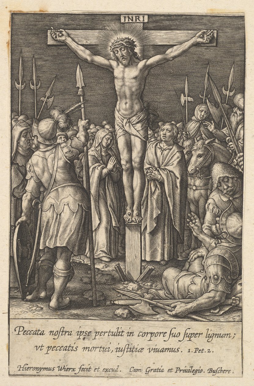 Kristus ristiinnaulittu, ennen vuotta 1619. tekijältä Hieronymous Wierix