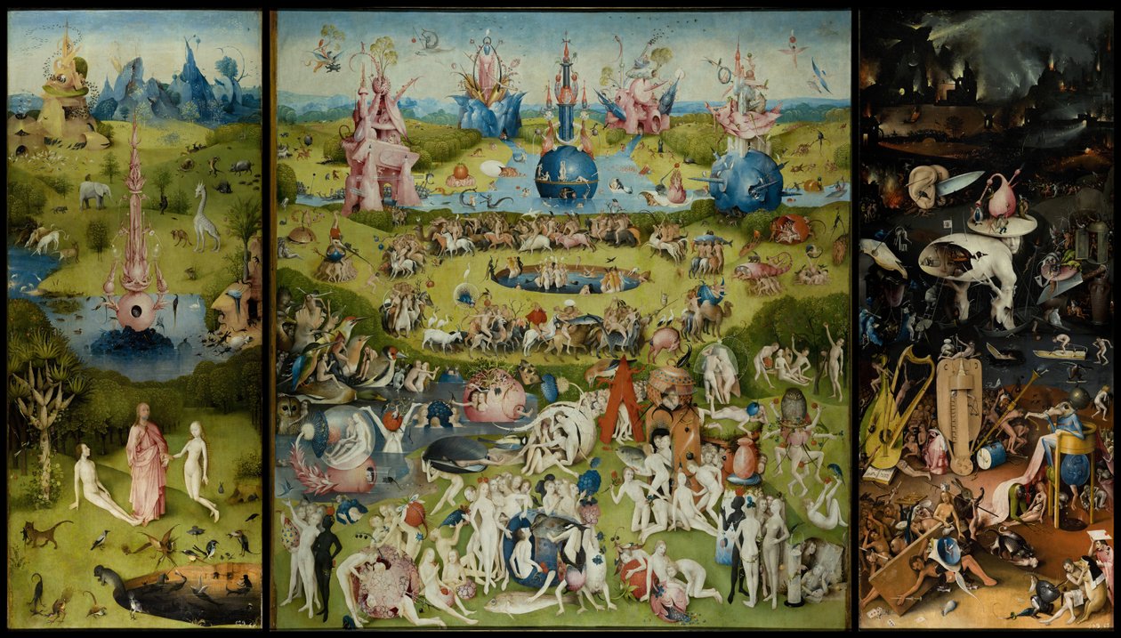 Maallisten ilojen puutarha, 1490-1500 tekijältä Hieronymus Bosch